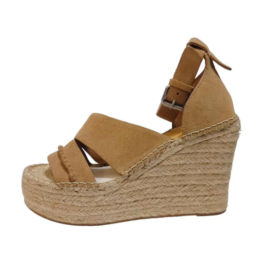 Dolce Vita Suede Desi Platform Espadrille Wedge Heel Sandals Women's Size 8